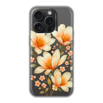 Силиконовый чехол на Iphone 15 Pro с принтом Цветы