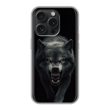 Силиконовый чехол на Iphone 15 Pro с принтом Волк Силиконовый чехол на Iphone 15 Pro с принтом Волк