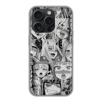 Силиконовый чехол на Iphone 15 Pro с принтом Ahegao Ахегао Аниме