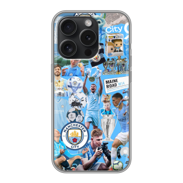 Силиконовый чехол на Iphone 15 Pro с принтом Man City Манчестер Сити