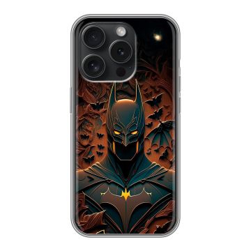Силиконовый чехол на Iphone 15 Pro с принтом Batman Бэтмен