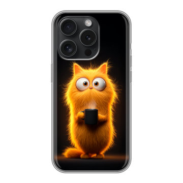 Силиконовый чехол на Iphone 15 Pro с принтом Смешной кот Силиконовый чехол на Iphone 15 Pro с принтом Смешной кот