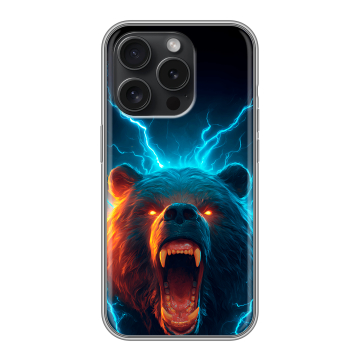 Силиконовый чехол на Iphone 15 Pro с принтом Медведь