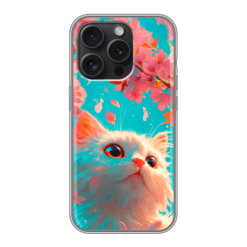 Силиконовый чехол на Iphone 15 Pro с принтом Красивый кот