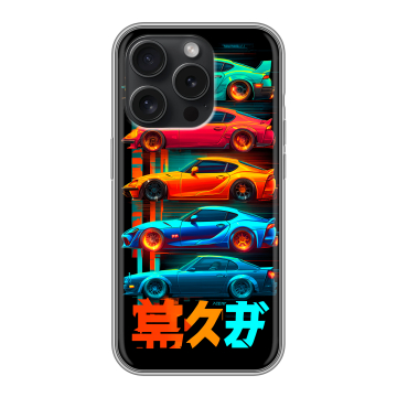 Силиконовый чехол на Iphone 15 Pro с принтом машины тачки