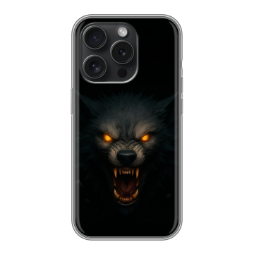 Силиконовый чехол на Iphone 15 Pro с принтом Волк