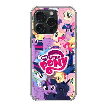 Силиконовый чехол на Iphone 15 Pro с принтом My little pony Дружба чудо