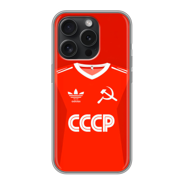 Силиконовый чехол на Iphone 15 Pro с принтом Флаг Герб СССР