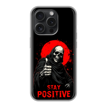 Силиконовый чехол на Iphone 15 Pro с принтом смешной скелет