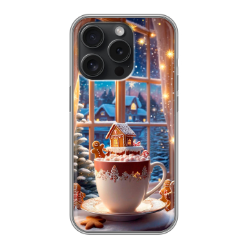 Силиконовый чехол на Iphone 15 Pro с принтом Новый год