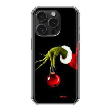 Силиконовый чехол на Iphone 15 Pro с принтом Новый год Гринч