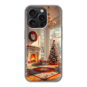 Силиконовый чехол на Iphone 15 Pro с принтом Новый год