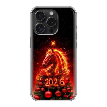 Силиконовый чехол на Iphone 15 Pro с принтом Новый год