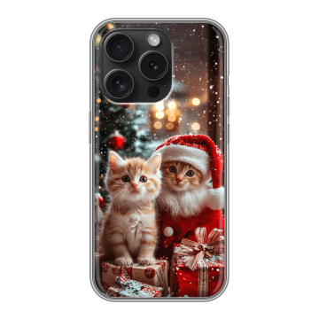 Силиконовый чехол на Iphone 15 Pro с принтом Новый год