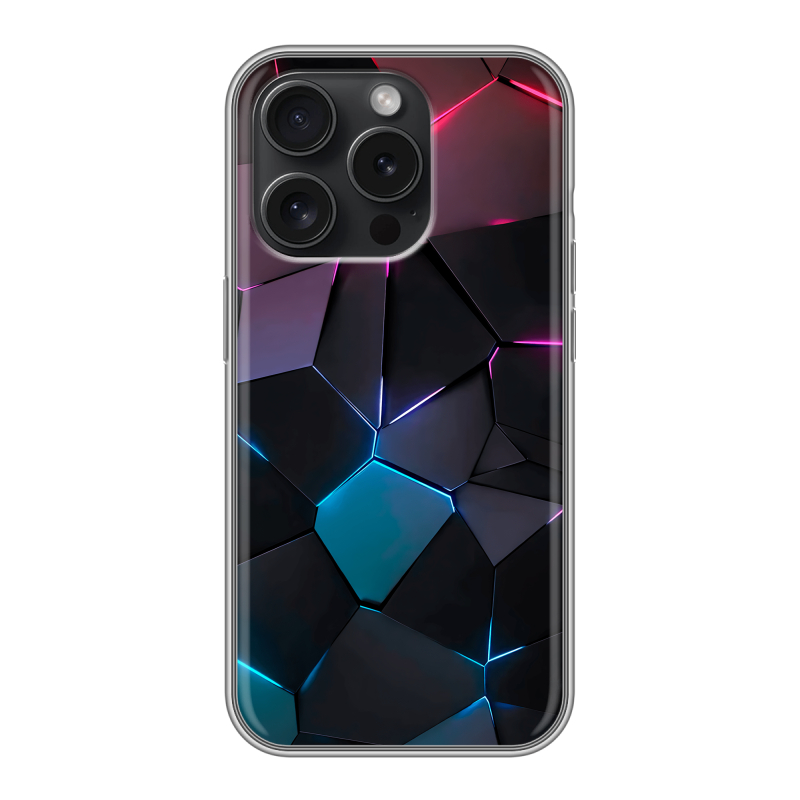 Силиконовый чехол на Iphone 15 Pro с принтом Геометрия неона Силиконовый чехол на Iphone 15 Pro с принтом Геометрия неона