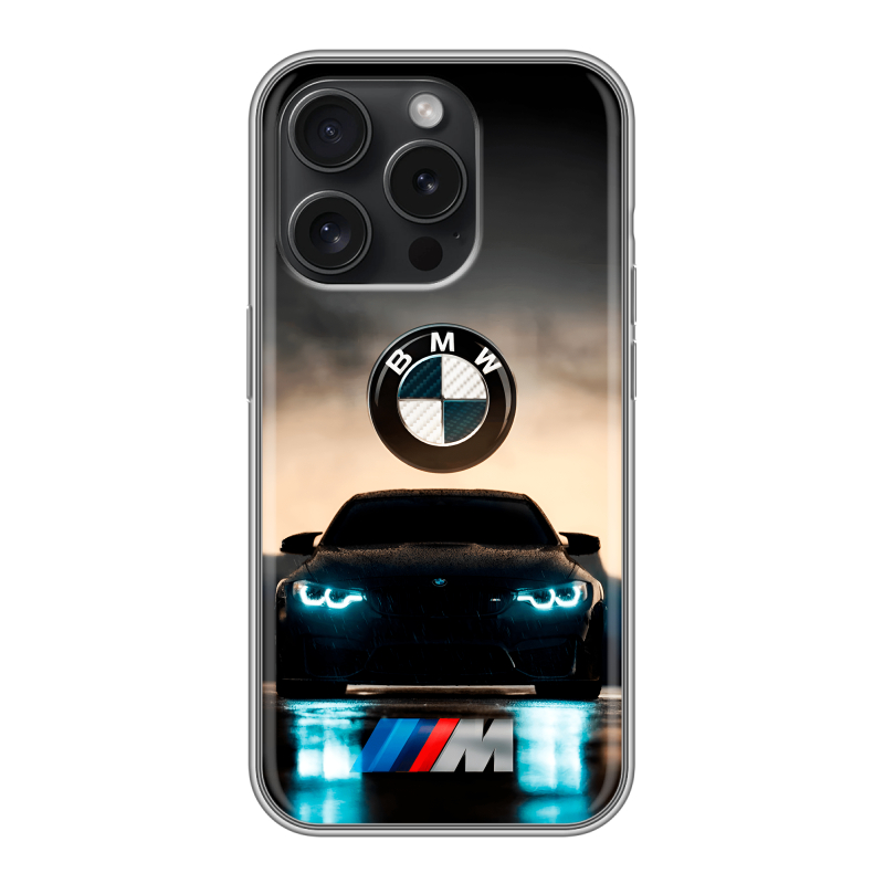 Силиконовый чехол на Iphone 15 Pro с принтом БМВ BMW Силиконовый чехол на Iphone 15 Pro с принтом БМВ BMW