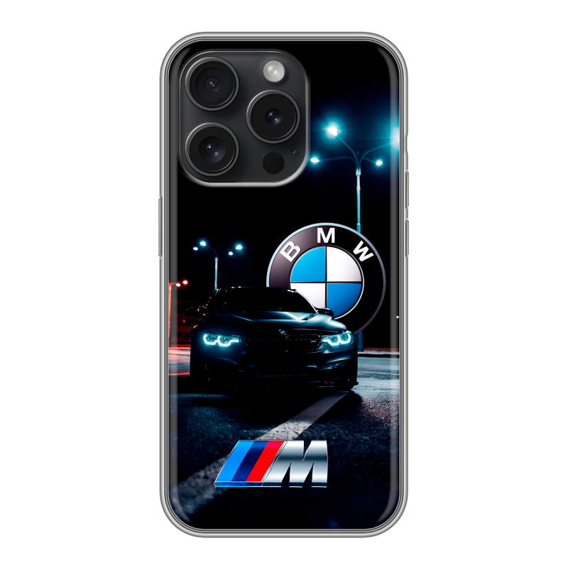 Силиконовый чехол на Iphone 15 Pro с принтом БМВ BMW Силиконовый чехол на Iphone 15 Pro с принтом БМВ BMW