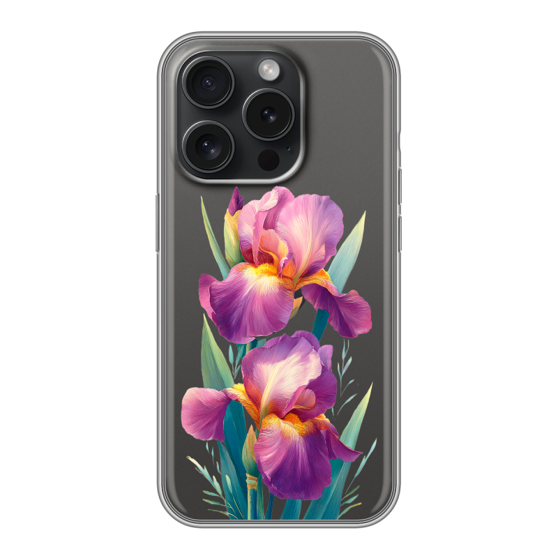 Силиконовый чехол на Iphone 15 Pro с принтом Цветы орхидеи Силиконовый чехол на Iphone 15 Pro с принтом Цветы орхидеи