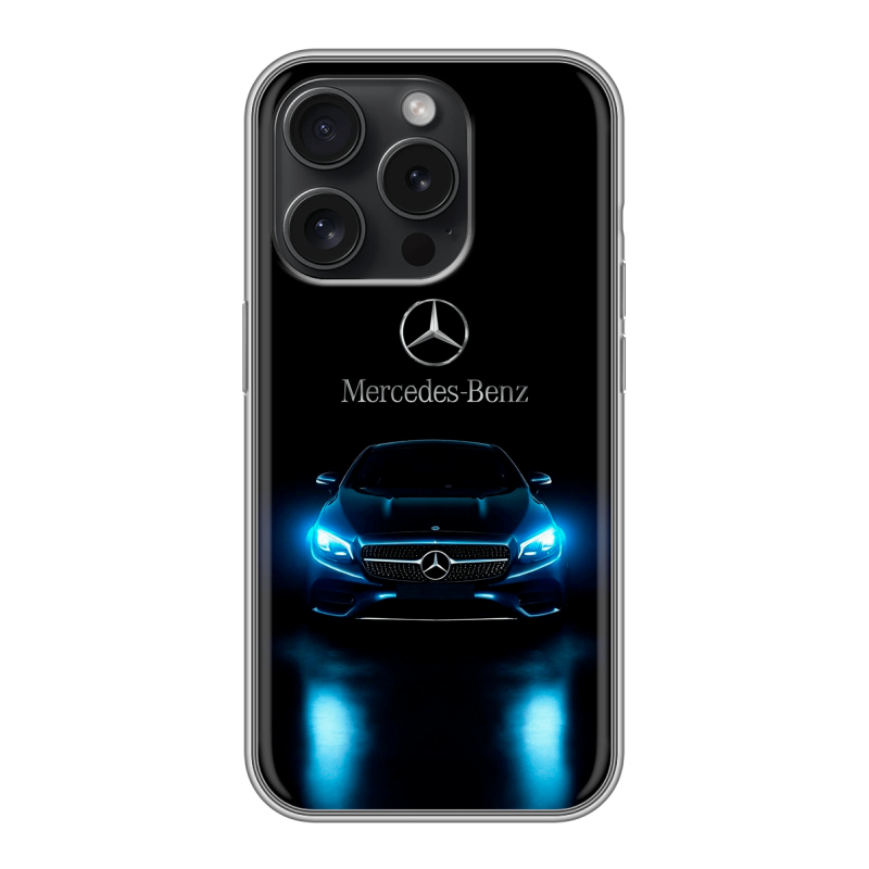 Силиконовый чехол на Iphone 15 Pro с принтом Mercedes Мерседес Силиконовый чехол на Iphone 15 Pro с принтом Mercedes Мерседес