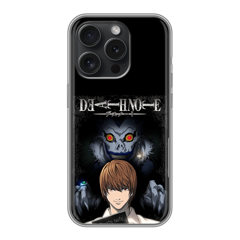 Силиконовый чехол на Iphone 15 Pro с принтом Death note Тетрадь смерти Силиконовый чехол на Iphone 15 Pro с принтом Death note Тетрадь смерти
