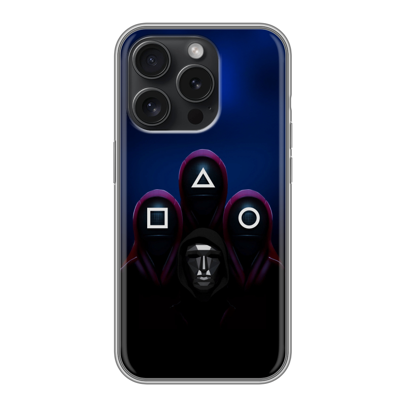 Силиконовый чехол на Iphone 15 Pro с принтом Игра Кальмара Силиконовый чехол на Iphone 15 Pro с принтом Игра Кальмара