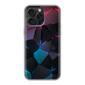 Силиконовый чехол на Iphone 15 Pro Max с принтом Геометрия неона