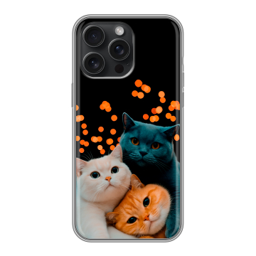 Силиконовый чехол на Iphone 15 Pro Max с принтом Кошки