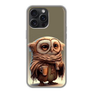 Силиконовый чехол на Iphone 15 Pro Max с принтом Сова
