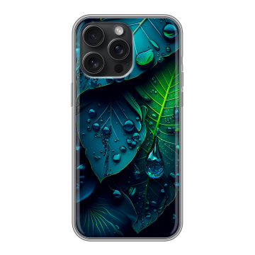Силиконовый чехол на Iphone 15 Pro Max с принтом Листья