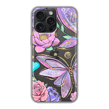 Силиконовый чехол на Iphone 15 Pro Max с принтом Бабочки и цветы Силиконовый чехол на Iphone 15 Pro Max с принтом Бабочки и цветы