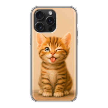 Силиконовый чехол на Iphone 15 Pro Max с принтом котенок Силиконовый чехол на Iphone 15 Pro Max с принтом котенок