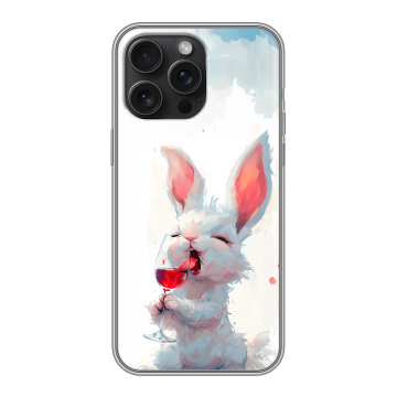 Силиконовый чехол на Iphone 15 Pro Max с принтом кролик зайчик Силиконовый чехол на Iphone 15 Pro Max с принтом кролик зайчик