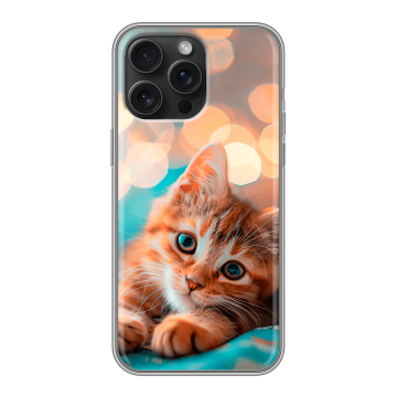 Силиконовый чехол на Iphone 15 Pro Max с принтом котик Силиконовый чехол на Iphone 15 Pro Max с принтом котик
