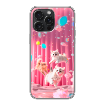 Силиконовый чехол на Iphone 15 Pro Max с принтом милые котики