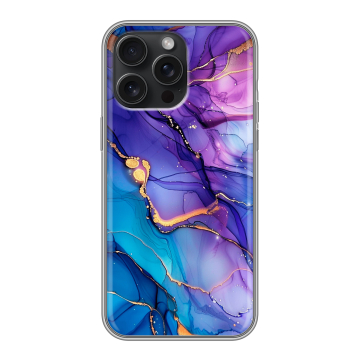 Силиконовый чехол на Iphone 15 Pro Max с принтом синий мрамор Силиконовый чехол на Iphone 15 Pro Max с принтом синий мрамор