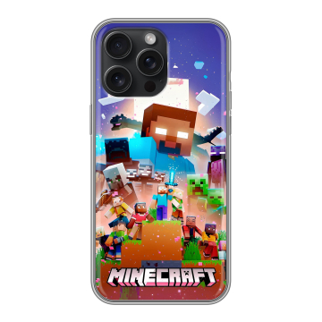 Силиконовый чехол на Iphone 15 Pro Max с принтом Майнкрафт Minecraft Силиконовый чехол на Iphone 15 Pro Max с принтом Майнкрафт Minecraft