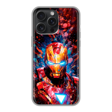 Силиконовый чехол на Iphone 15 Pro Max с принтом Железный человек Ironman Силиконовый чехол на Iphone 15 Pro Max с принтом Железный человек Ironman