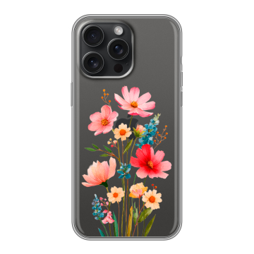 Силиконовый чехол на Iphone 15 Pro Max с принтом Цветы
