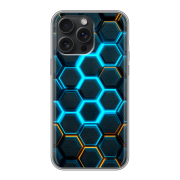 Силиконовый чехол на Iphone 15 Pro Max с принтом Неоновые соты