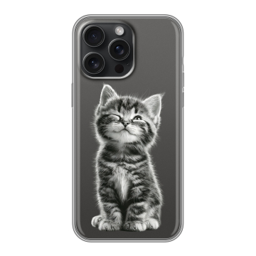 Силиконовый чехол на Iphone 15 Pro Max с принтом Котенок Силиконовый чехол на Iphone 15 Pro Max с принтом Котенок