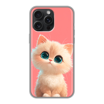 Силиконовый чехол на Iphone 15 Pro Max с принтом Розовый котенок