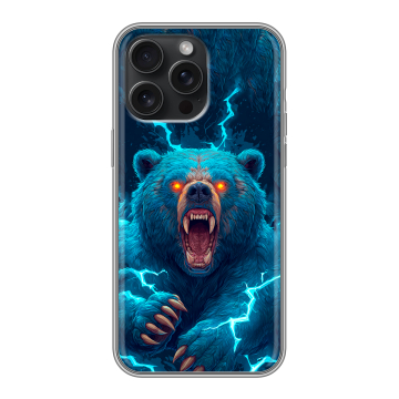 Силиконовый чехол на Iphone 15 Pro Max с принтом Медведь