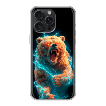 Силиконовый чехол на Iphone 15 Pro Max с принтом Медведь