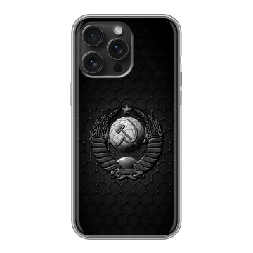 Силиконовый чехол на Iphone 15 Pro Max с принтом Герб Флаг СССР Силиконовый чехол на Iphone 15 Pro Max с принтом Герб Флаг СССР