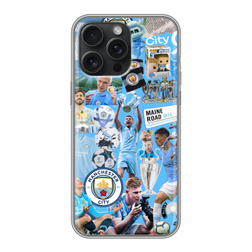 Силиконовый чехол на Iphone 15 Pro Max с принтом Man City Манчестер Сити