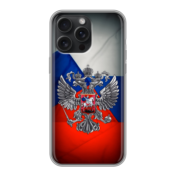 Силиконовый чехол на Iphone 15 Pro Max с принтом Флаг России Силиконовый чехол на Iphone 15 Pro Max с принтом Флаг России
