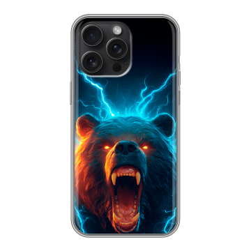 Силиконовый чехол на Iphone 15 Pro Max с принтом Медведь