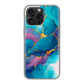 Силиконовый чехол на Iphone 15 Pro Max с принтом Мрамор блестки