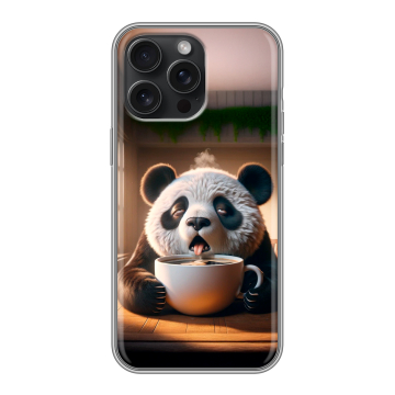 Силиконовый чехол на Iphone 15 Pro Max с принтом смешная панда Силиконовый чехол на Iphone 15 Pro Max с принтом смешная панда