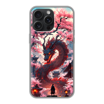 Силиконовый чехол на Iphone 15 Pro Max с принтом Дракон Японский Силиконовый чехол на Iphone 15 Pro Max с принтом Дракон Японский